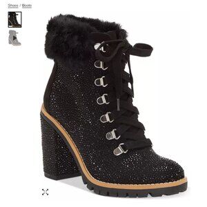 I.N.C. Women's Lesia High-Heel Rhinestone Bling Hiker Booties, Size 6M, NWOB